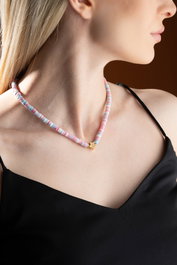 Heliophilia Silver Collar KL-0875 Multicolor con Colgantes de Estrella y Piedra
